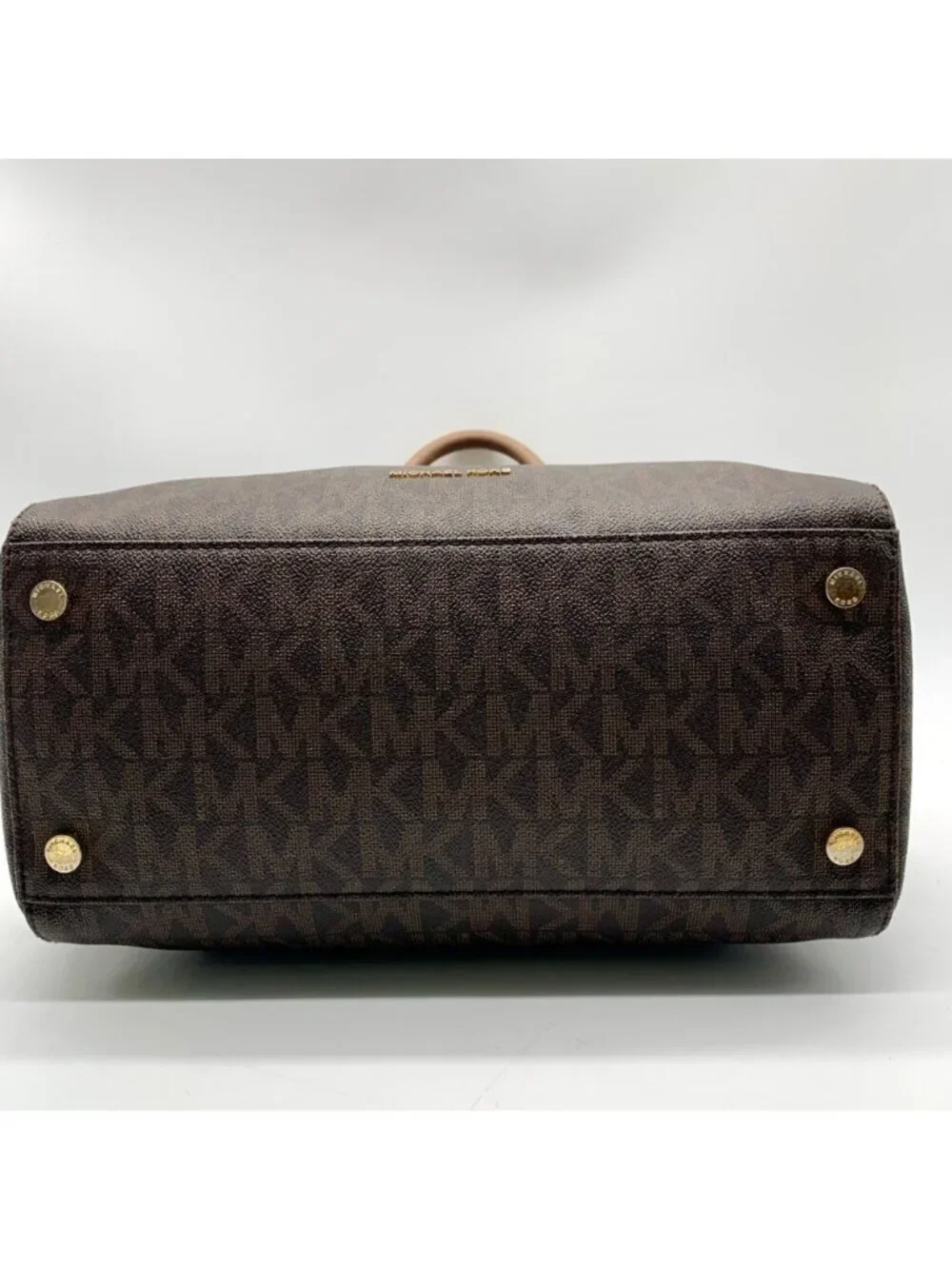 Michael Kors Large Brown Monogram Coated Canvas Kirby Satchel